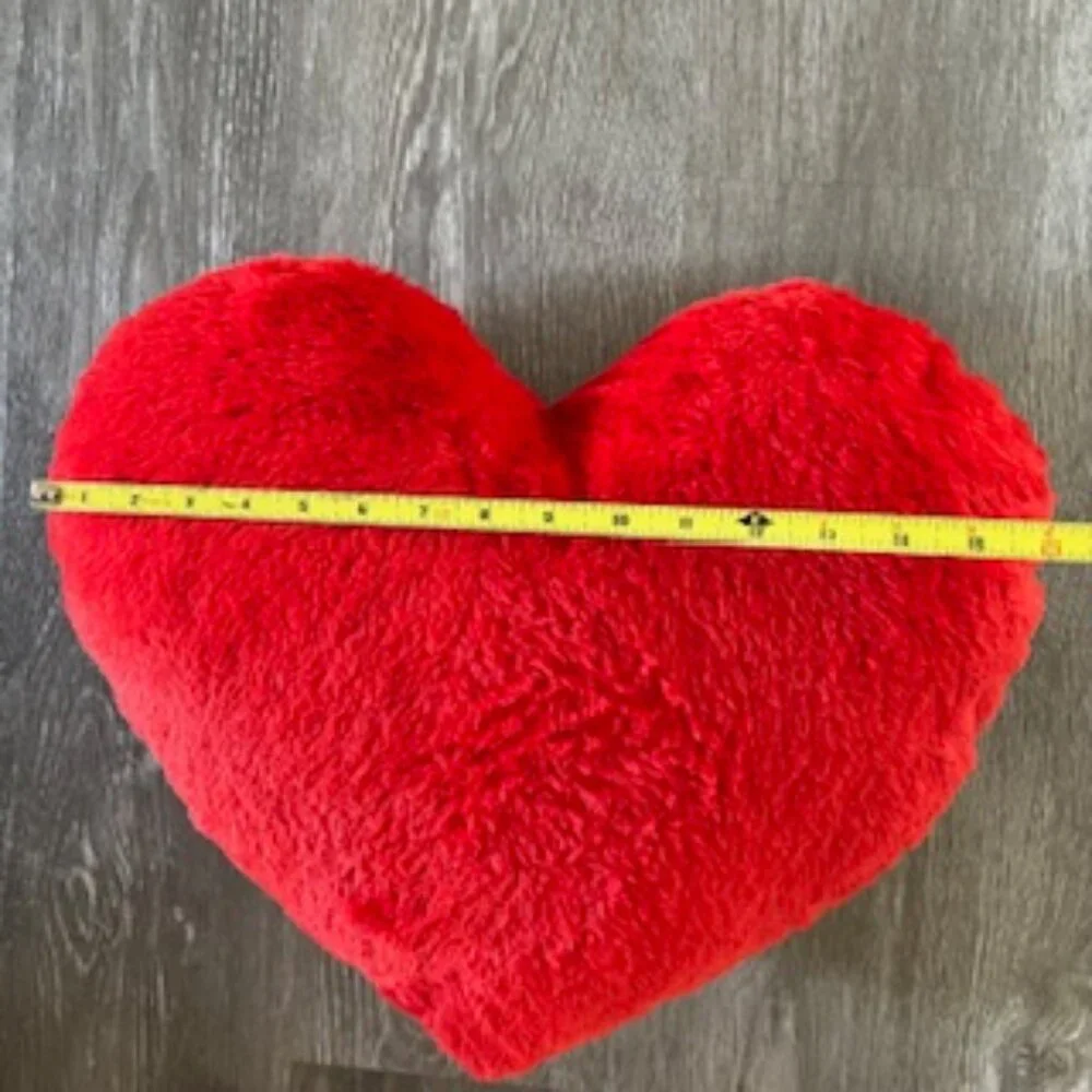 🧡3/15 Fuzzy Red Heart-Shaped Throw Pillow